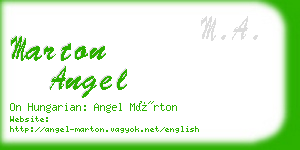 marton angel business card